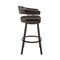 Armen Living Bronson 25" Counter Height Swivel Bar Stool in Java Brown Finish and Chocolate Faux Leather 721535761869 - alternate 2